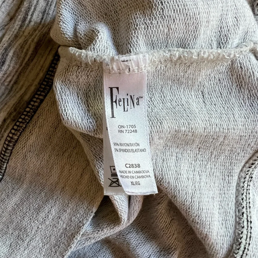 Felina Space Dye Long Sleeve Lounge Top Stretch Casual Gray Size x-large - Picture 4 of 4